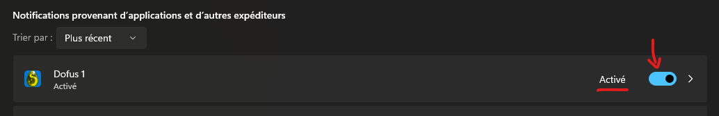 Notifications Dofus1 — étape 1